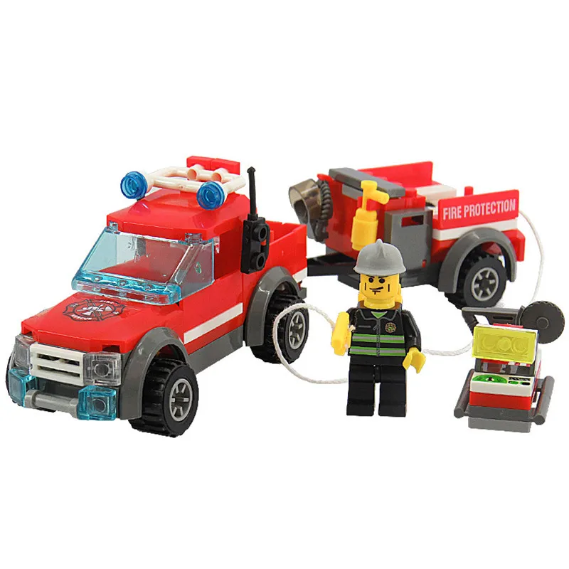 

143pcs Children Fireman Fire Truck Model Building Blocks DIY Construction Bricks Education Brand Toys For Children Gifts