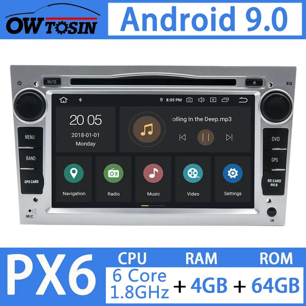 7 &quotPX6 4 Гб + 64 ГБ Android 9 0 автомобильный DVD мультимедиа для Opel Antara Meriva Corsa 2006-2011 Astra