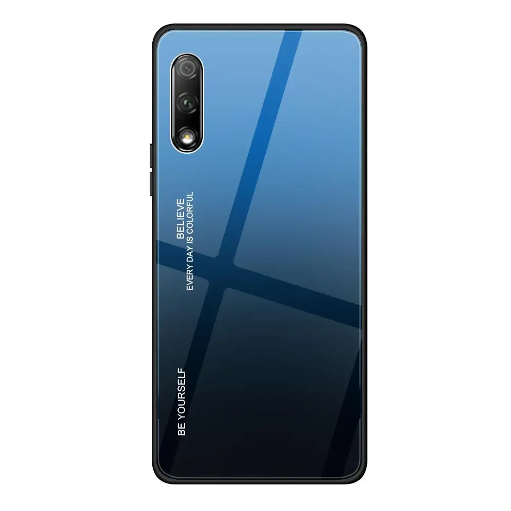 Градиентный стеклянный чехол для телефона huawei P30 P20 Honor 20 9X Pro 10 9 Lite 10i 20i P Smart Plus Nova 5i Aurora Задняя стеклянная крышка - Color: 7