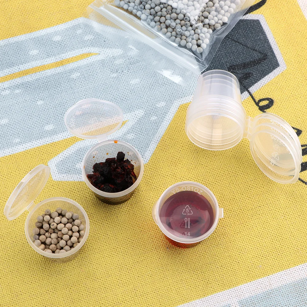 Food Storage Container 100Pcs Chutney Chili Sauce Cups Small Sauce Box Plastic Clear With Lids Kitchen Organizer Disposable Pot kitchen storage box rice storage box food storage pots food storage container food storage can seasoning storage container pickle storage container food storage box storage box