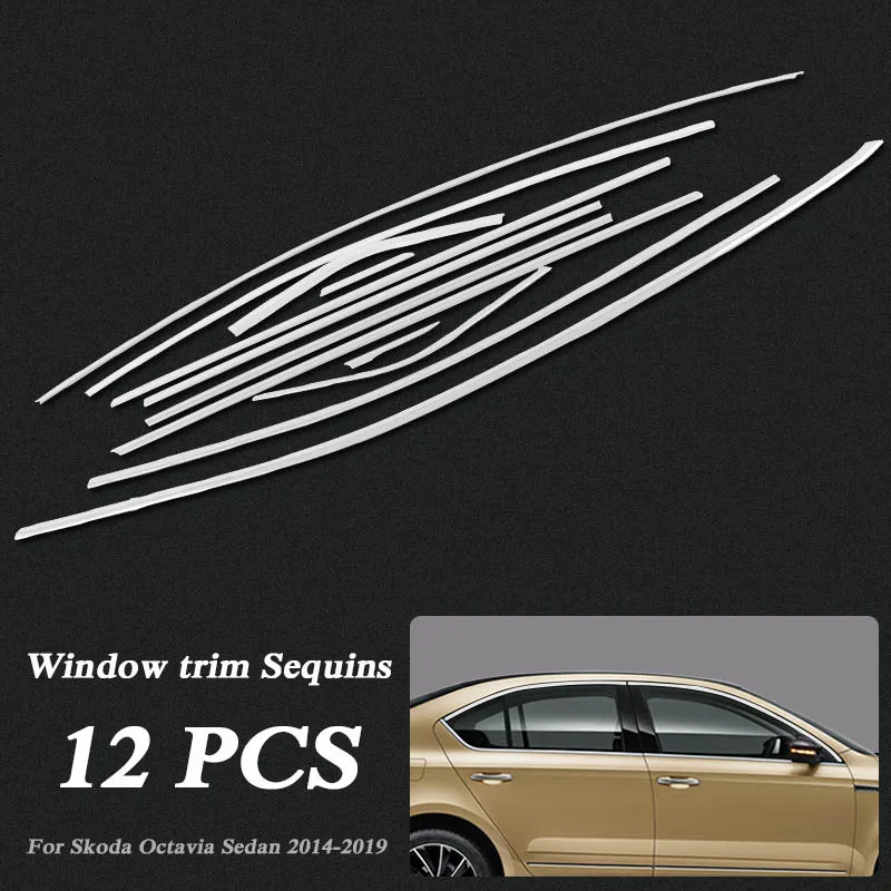 Автомобильный Стайлинг, наклейка на колонну для Skoda Octavia MK3 5E Sedan-, накладка на окно, Внешнее украшение кузова, авто аксессуар