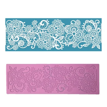 

New Lace Cake Silicone Fondant Mould Chocolate dough printing tool Sugarcraft Lace mold gumpaste mold