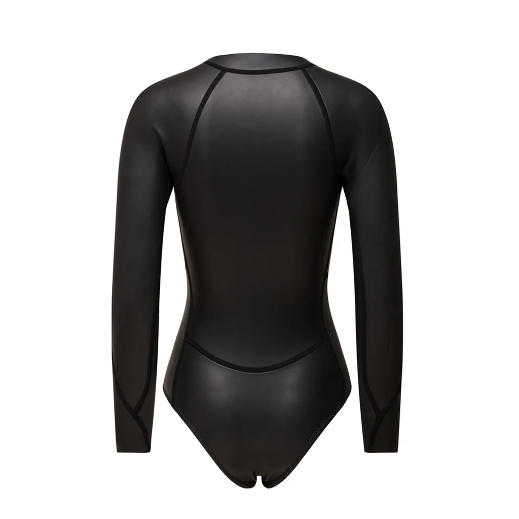 2MM Neoprene Wetsuit Women One Piece Long Sleeve Scuba Diving Wet Suit Swimsuit Rash Guard