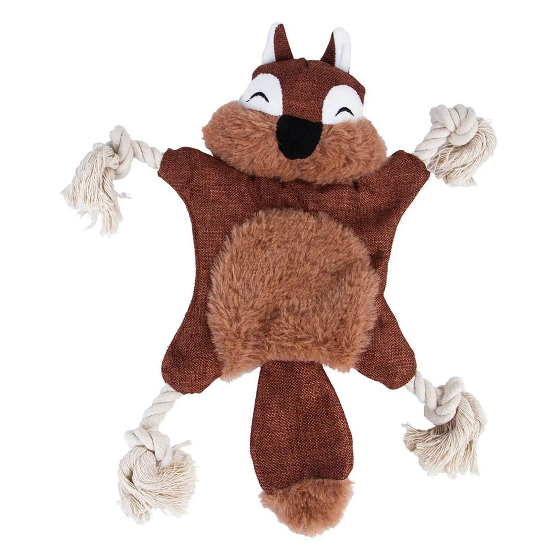 Squirrel Плюшевые игрушки для домашних животных, жевательные скрипучие игрушки, животные, веревки в форме енота, плюшевый ворс, без набивки, дизайн для средних и маленьких собак - Цвет: Squirrel