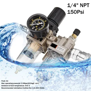 

150Psi Manual Drainage Supply Air Pump Air Compressor Oil Filter Regulator Pneumatic Water Separator Two-piece AC2010-02