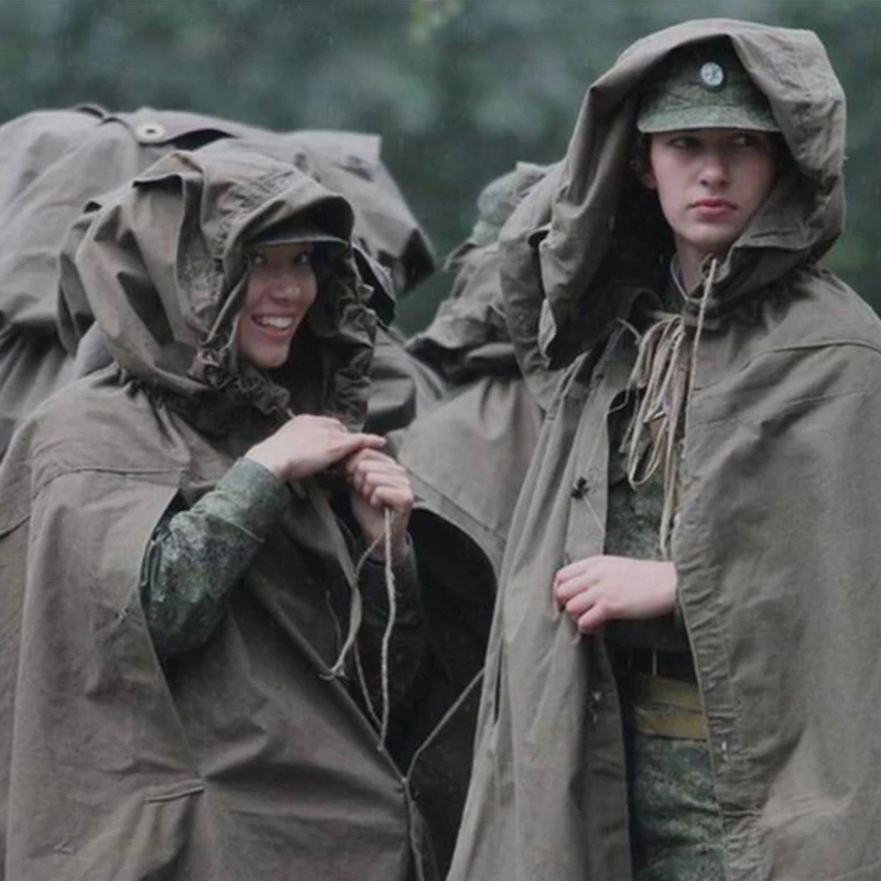 Советский, русский, армейский, тип солдат поле холст плащ палатка плащ пончо