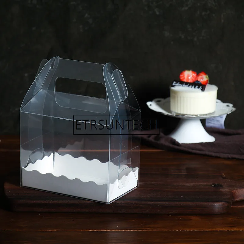 100pcs Cake Box Packaging Wedding Favor Gift Christmas Candy Party Cake Dessert Paper Wrap Portable Cake Roll Boxs Storage