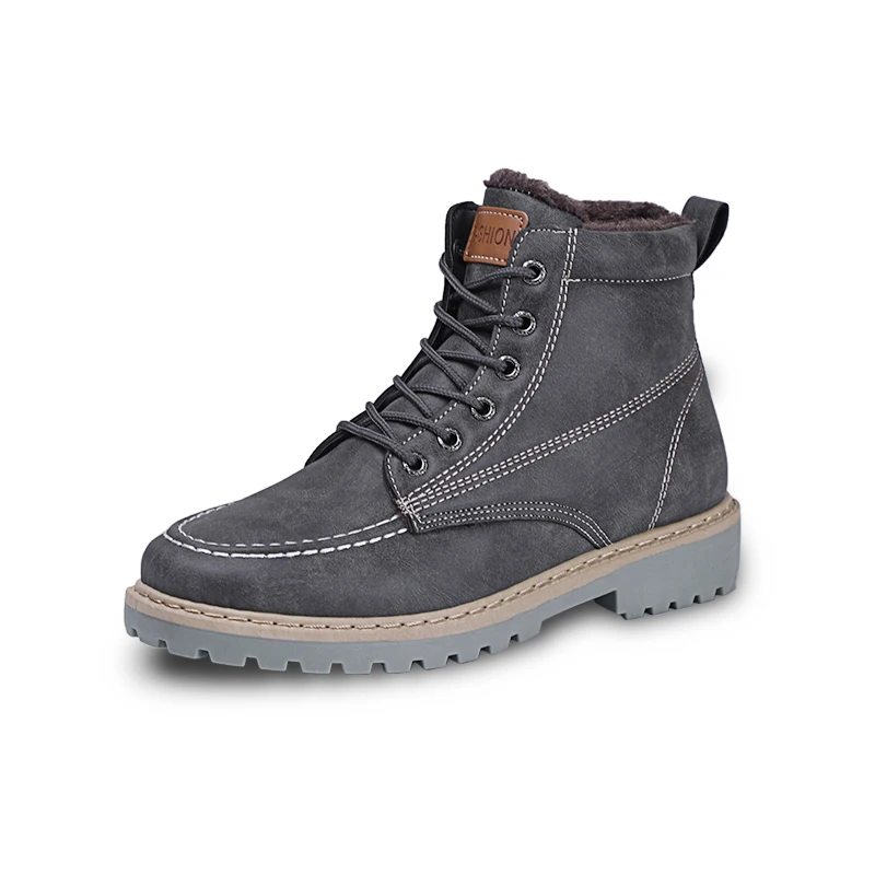 

New Arrivals Men Ankle Boots Fashion Lace-up Comfortable Winter Warm Shoes Male Motorcycle Boots Men Rubber Cool Working Botas 6