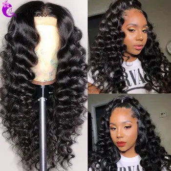 

Brazilian 13x4 13x6 Loose Deep Wave Lace Front Wig Transparent Frontal Deep Wave Human Hair Wigs Pre Plucked 360Lace Frontal Wig