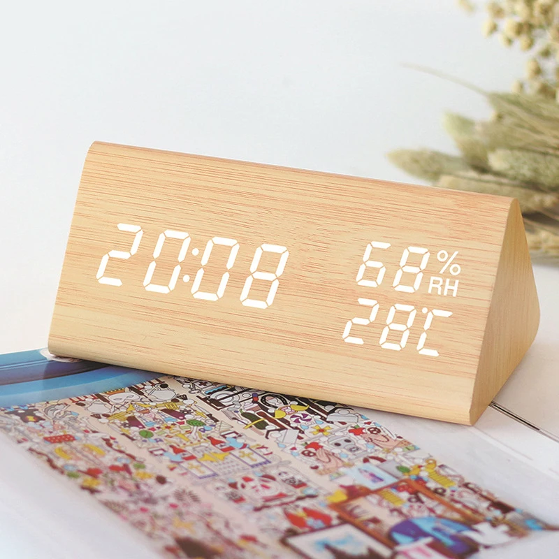 Wooden Led Desktop Alarm Clock Wooden Led Digital Alarm Clock Led
