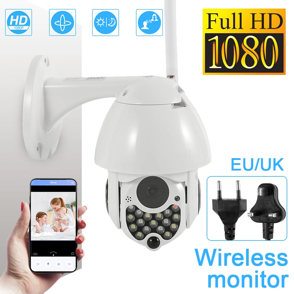  17 LED Outdoor WiFi PTZ Pan Tilt 1080P HD Security IP IR Camera Night Vision Wireless Dome CCTV Sur - 4000241543888