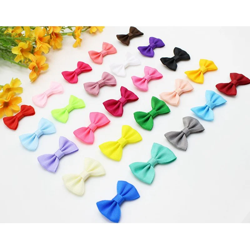 Ribbon Decoration Ribbon Supplies 50pcs/lot Ribbon Bow Tie Baby Girl Ribbon Bow Pet Bowknot Craft DIY Wedding Decor Hair Accessories 35mm*25mm