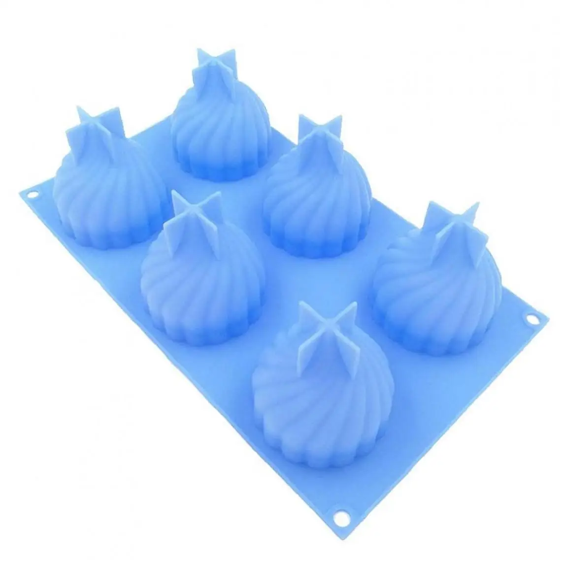 

1 Pack Nonstick Silicone Cake Mold 6 Spiral Onion Shape Holes Fondant Mousse Cake Making Mold for Home Baking Blue