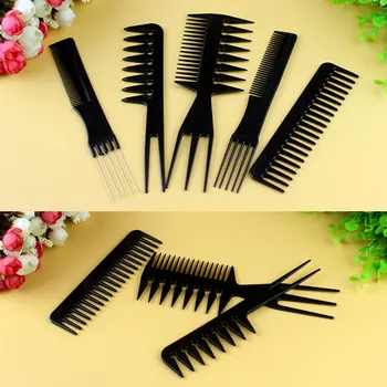 

10pcs Black Professional Combs Hairdressing Salon Barbers Set Hair Styling