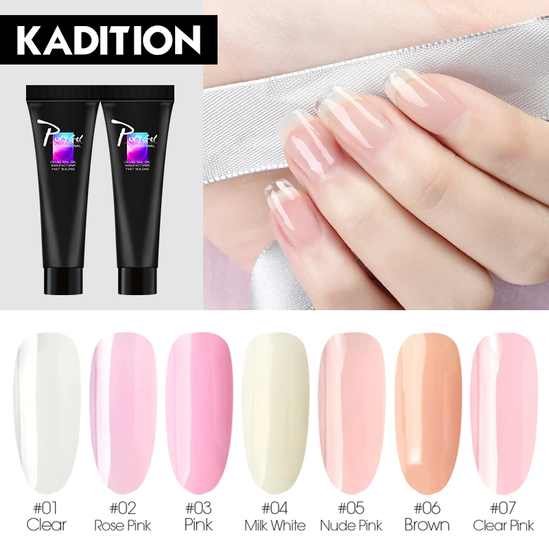 KADITION Polygel наращивания ногтей акрилом УФ светодиодный строитель Советы быстрая
