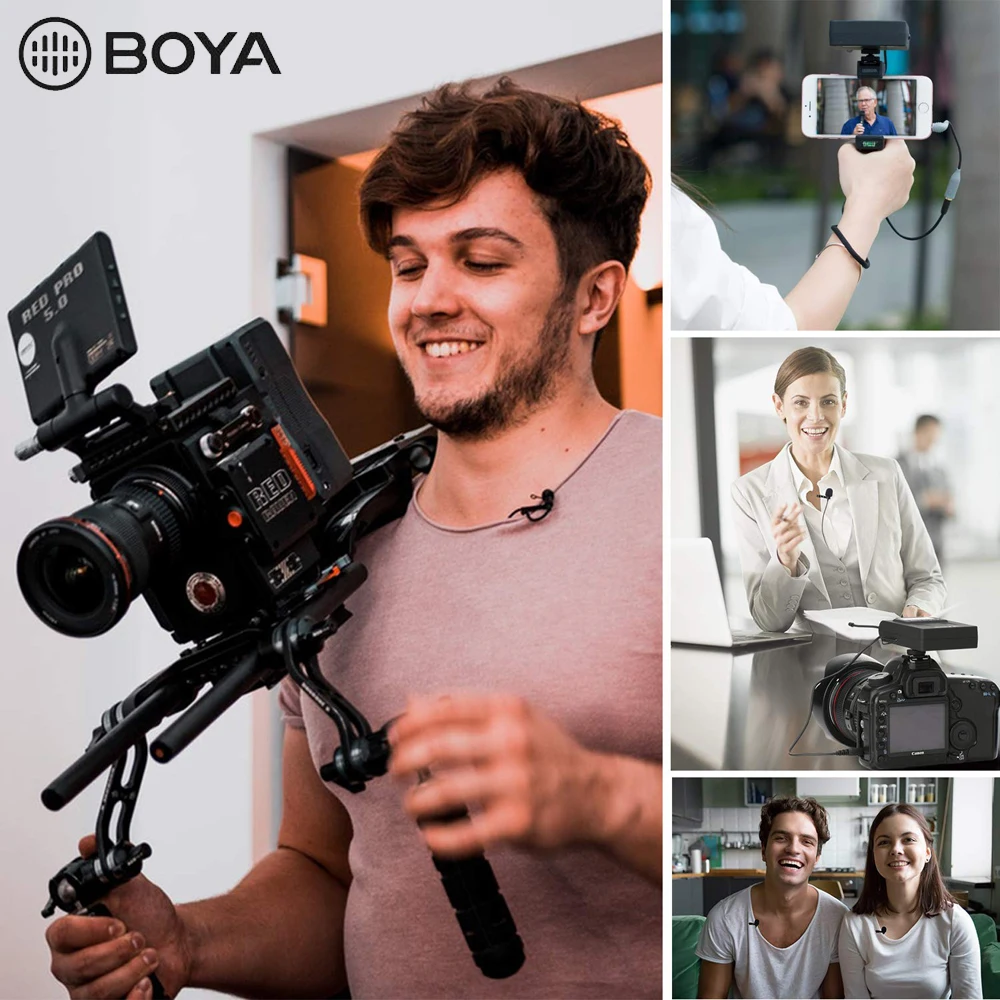 BOYA BY-WM8 Pro K1/K2 Mic беспроводные ПЕТЛИЧНЫЕ микрофонные системы для видео интервью трансляции Canon Nikon DSLR камера видеокамера