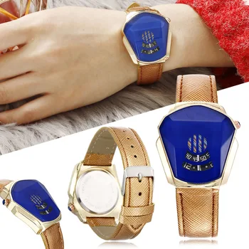 

Diamond Style Quartz Watch Simple Personality Fashion PU Leather Band Men Women Students Quartz Watch A66