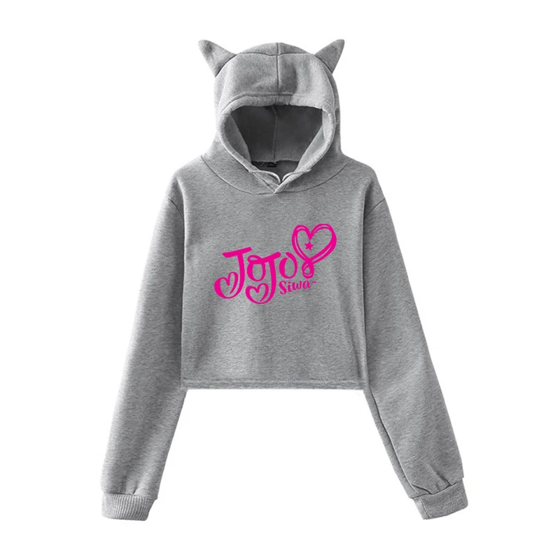 Женская толстовка в стиле Харадзюку, укороченная Толстовка Jojo Siwa, розовая одежда, пуловер, толстовки для девочек-подростков, осенняя теплая уличная одежда