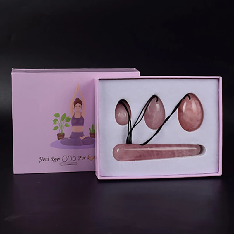 Natural Rose Quartz Yoni Egg Jade Eggs Women Kegel Exerciser Vaginal Muscles Tightening Ball Jade Massager Crystal Kegel Eggs