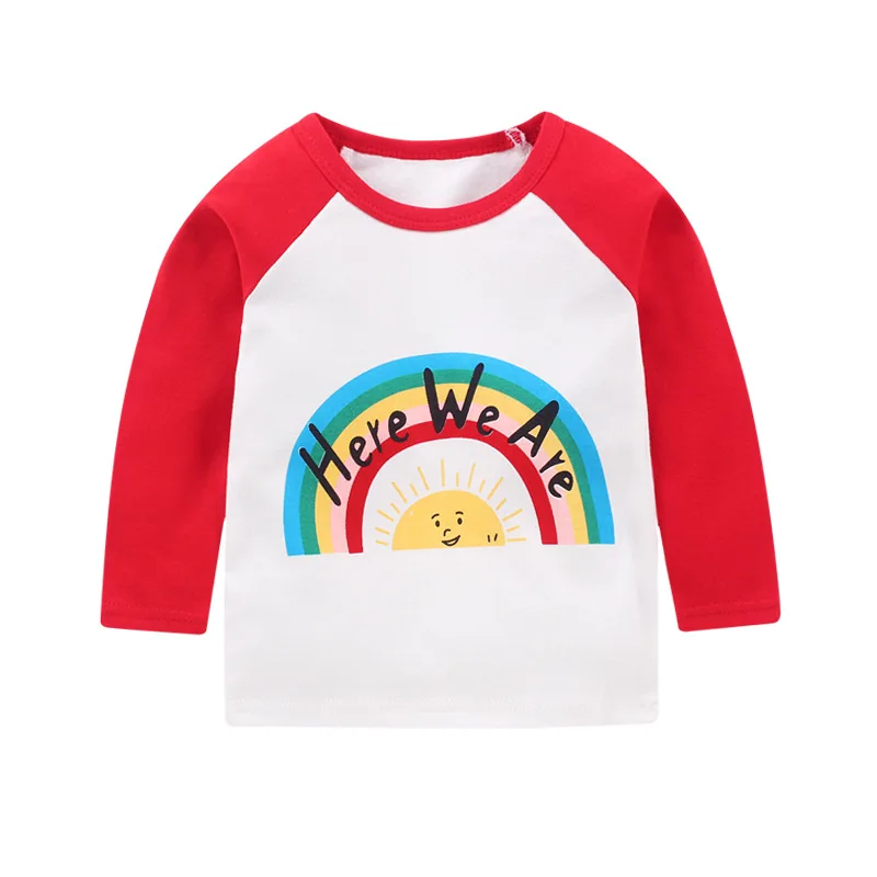 Детская футболка с длинными рукавами для девочек Рубашка с цветочным рисунком Детская футболка с длинными рукавами на весну и зиму и осень топы для девочек