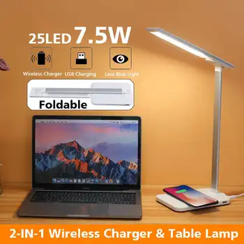 

Wireless Charger 2 In 1 LED Table Desk Lamp Multi-Function Reading Light with DC 5V USB Charging Port For Mobile Phone charge