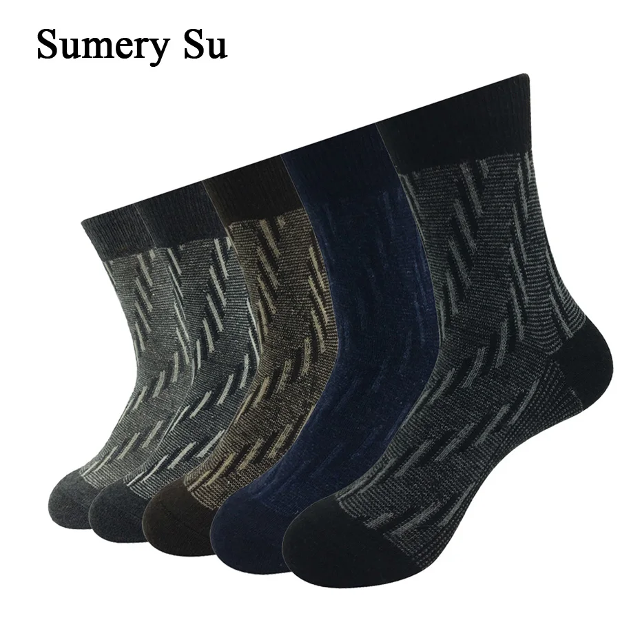 

5 Pairs/Lot Wool Socks Men Warm Winter Cashmere Breathable Casual Male 3 Styles Father Husband Birthday Gift Socks Hot Sale