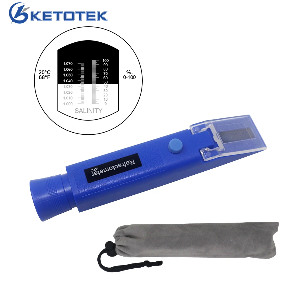 

Portable Salinity Refractometer w/w 0-10% 1.000-1.070SG Seawater Salinometer For Aquarium