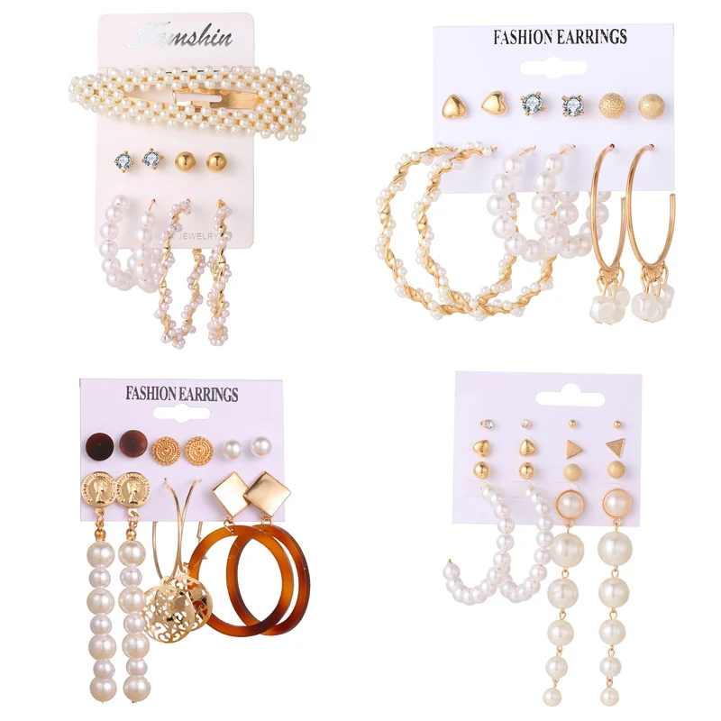 Женские золотистые серьги-кольца FNIO большие круглые серьги в Корейском стиле