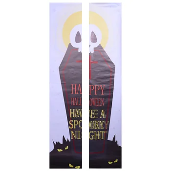 

Halloween Horror Peel and Stick Door Decal Tombstone Sticker Wallpaper