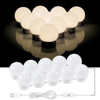 

Vanity Light LED Mirror Bulb USB LED Makeup Lamp Hollywood 3 Colors LED Dressing Light Wall Lamp Dimmable Bedroom Decor Lighting