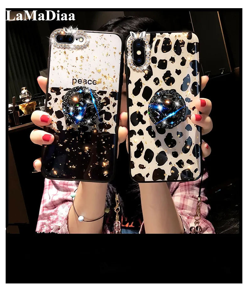 

Fashion Leopard Print Phone Case For iphone 11 Pro MAX 6 6s 7 8 plus XS Max XR X Case Back Cover Luxury Soft Cases Stand Holder