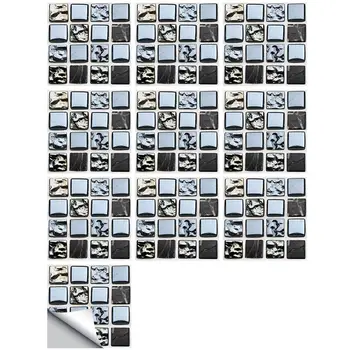 

10pcs Self Adhesive Mosaic Paste Wall Sticker Tile Wall Sticker Tile Wallpaper for Kitchen Office Room Home