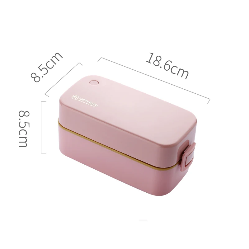 Pink Ланч-бокс, японская микроволновая печь, Bento box, 850 мл, контейнер для хранения еды, портативный, для школы, пикника, герметичный, BPA бесплатно - Цвет: Pink