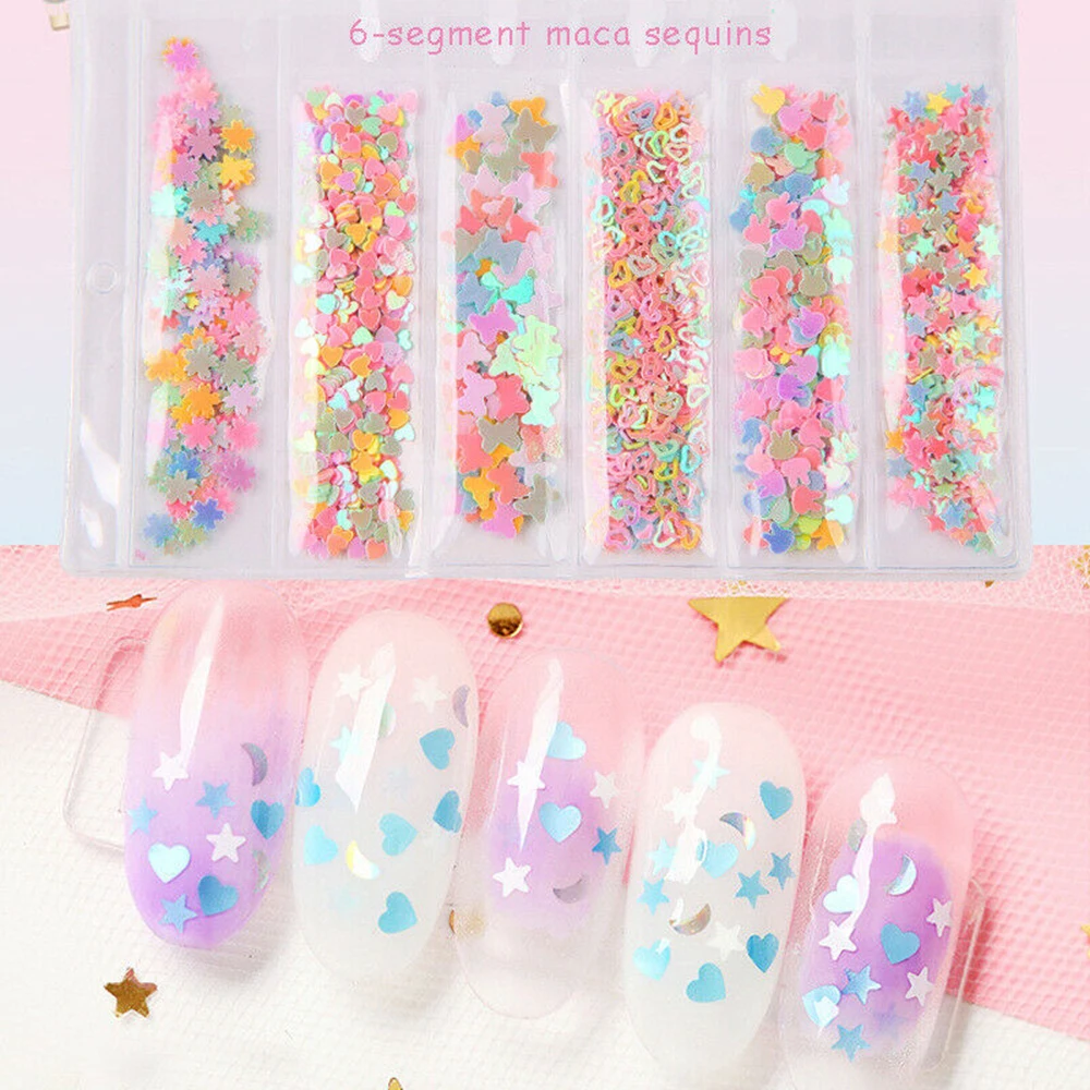 8 species Candy Colors Butterfly Nail Art Plastic Paillette Nail Decor DIY Manicure Nail Decorations Nail Sequins Nail Glitter