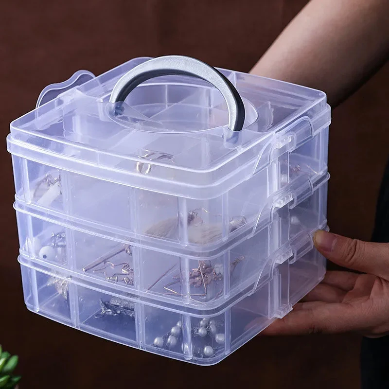 Three-Layer Organizers Jewellery Storage Box Earring Rings Necklace Large Space Jewellery Case Holder Travel Portable Box Women large capacity jewelry case portable foldable travel earrings rings diamond necklaces brooches storage bag packaging display