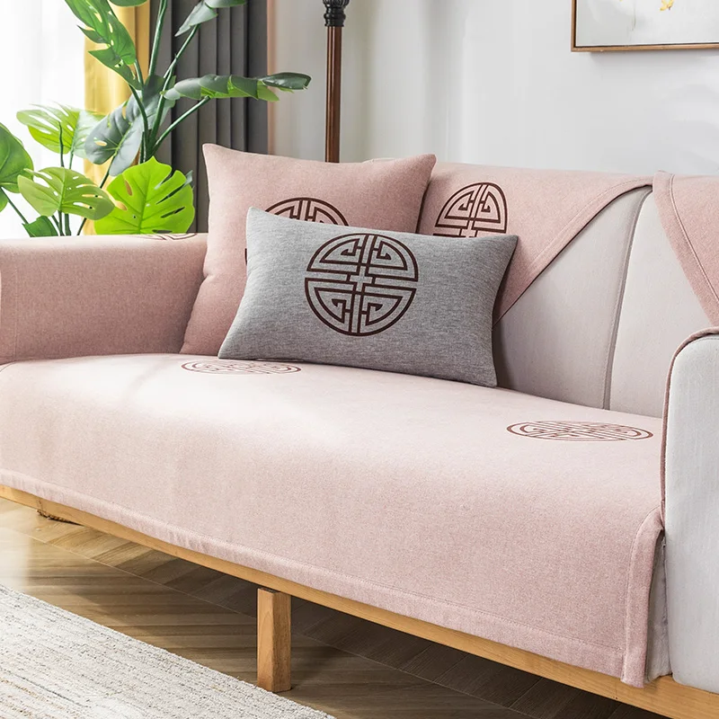 Cotton Linen Fabric Cover For Sofa Sofa Cover Sofa Towel Solid Color
