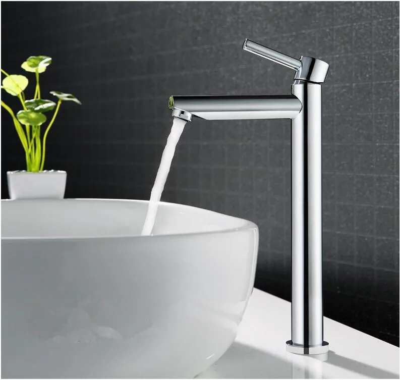 A Vidric Tall bath Sink faucet bathroom slim hot and cold Chrome/White/Gold basin water mixer tap bathroom sink faucet High Qualit - Color: A