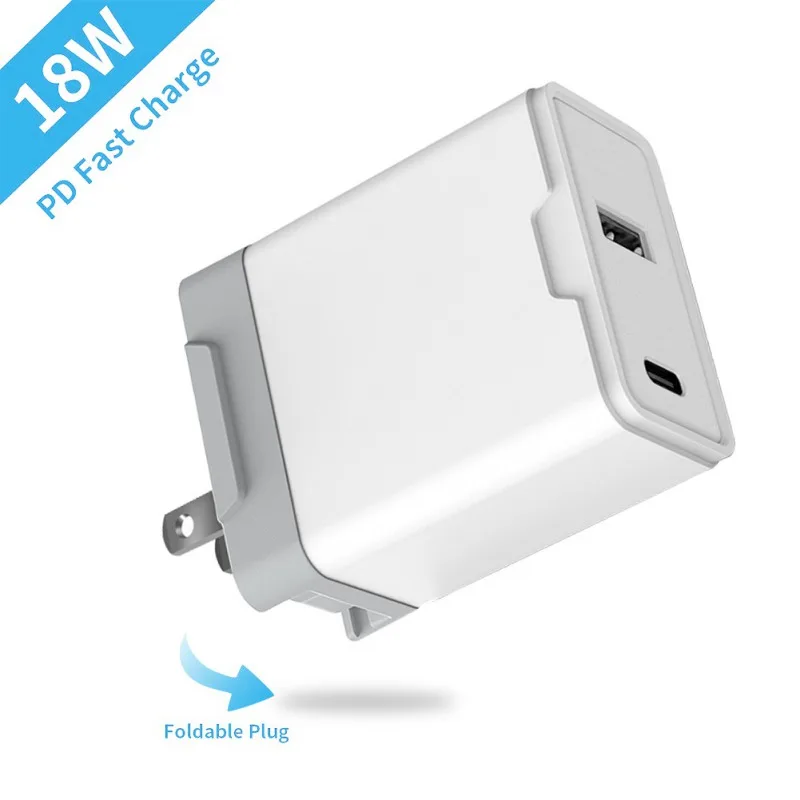 

2 Port Type-C + USB Wall Charger 30W Power Delivery Charger For iPhone 11/X /XR Google Pixel SamSung S10 S9 Smartphones