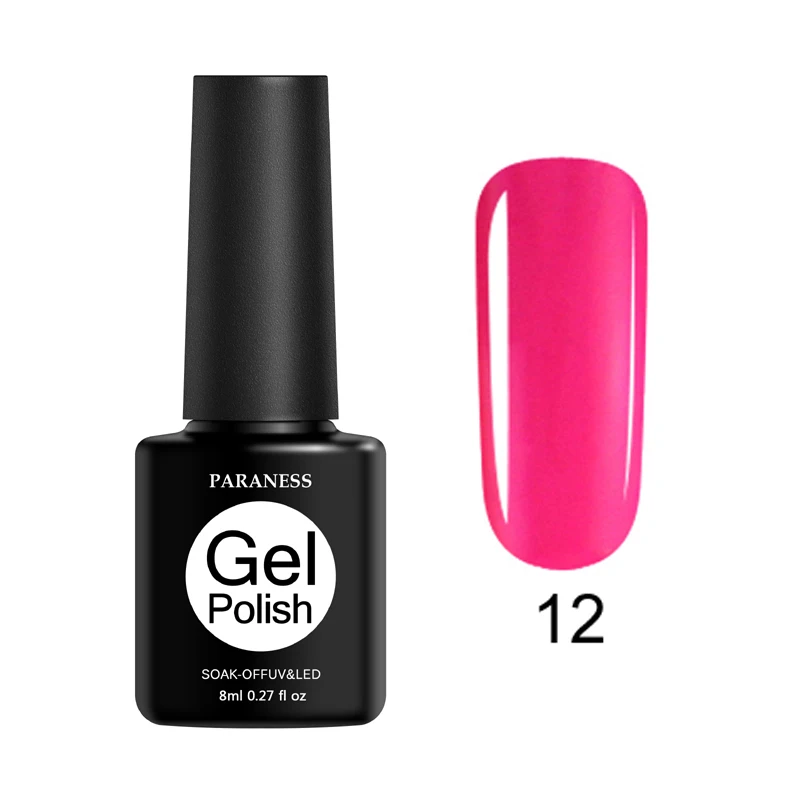 12 Paraness Профессиональный лаковый Гель-лак DIY декоративный Гель-лак телесный Цветной Гель-лак для ногтей 8 мл Отшелушивающий УФ-лак для маникюра - Цвет: 12