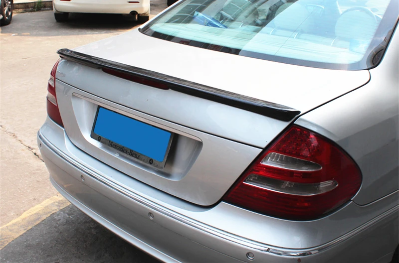 Настоящий спойлер из углеродного волокна для benz E Class W211 AMG style E320L E300L E260L автомобильный спойлер на задний багажник, крыло 2003-2009
