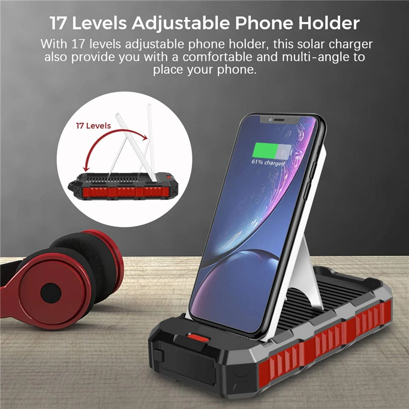 good power bank 30000mAh Solar Power Bank with Camping Light Qi Wireless Charger For iPhone Samsung Xiaomi Powerbank Portable Charger Poverbank power bank 30000mah