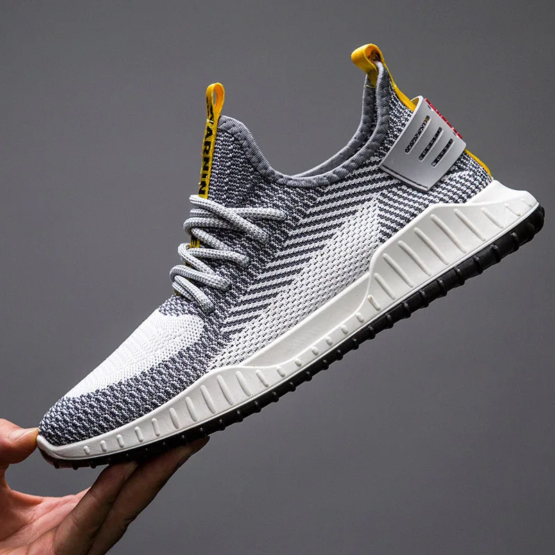 

Spring And Autumn New Style Fly Woven MEN'S SHOES Punched Sheet Surface Casual Sports Shoes Low Top Lace-up Low-Cut Lightweight