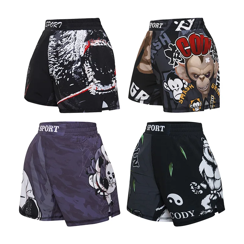 

Children's Sports Running Training Animal Pattern Shorts Combat Pants Boys MMA Shorts Kids Boxing Trunks Child Kickboxing Shorts