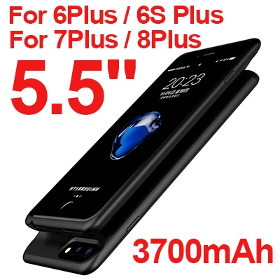 Новинка для iPhone 6 s 6s 7 8 power Bank Charing чехол для iPhone 6 6s 7 8 Plus чехол для зарядного устройства 5000/7000 мАч чехол для аккумулятора - Цвет: Black 5.5 3700mah