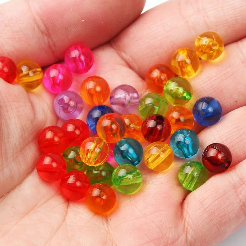 20Pcs Round Beads Glass Beads for Jewelry Making Colorful Transparent Acrylic  Beads for Bracelets Necklace Loose Spacer 10x10MM - AliExpress