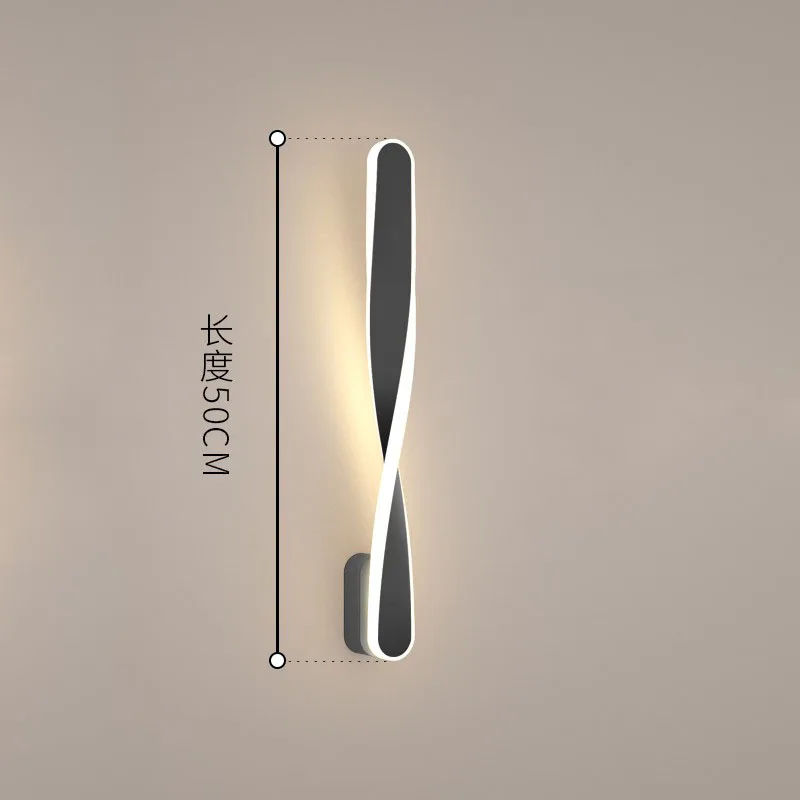 black WECUS) Modern Nordic spiral wall lights, creative twist wall lamp, designer-specific, suitable for high-end decoration - Цвет абажура: black