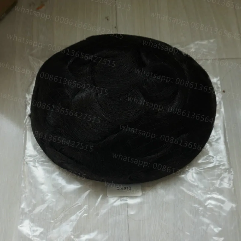 1B # Hstonir волосы remy парик из тонкой кожи для мужчин Натуральные Прямые протезы H080 - Парик Цвет: 1B #