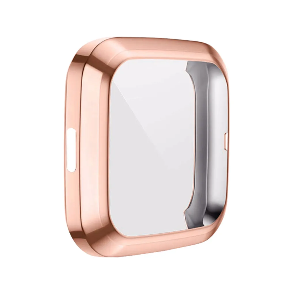 Rose Gold Противоударные Защитные аксессуары для часов с защитой от царапин для Fitbit Versa 2, мягкий ТПУ чехол для часов, бампер с защитой экрана - Цвет: Rose Gold