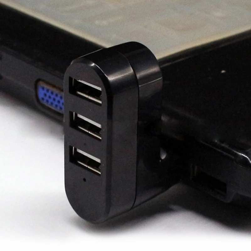 3 порта USB 2,0 Мини Вращающийся разветвитель адаптер концентратор без драйвера для ПК ноутбук компьютер