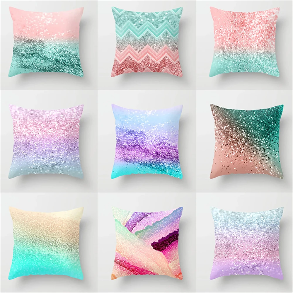 NEW Modern Nordic Sparkling Sand Grains Cushion Covers Decortive Geometric Pillow Cover Christmas For Sofa/Car Home Decor | Дом и сад